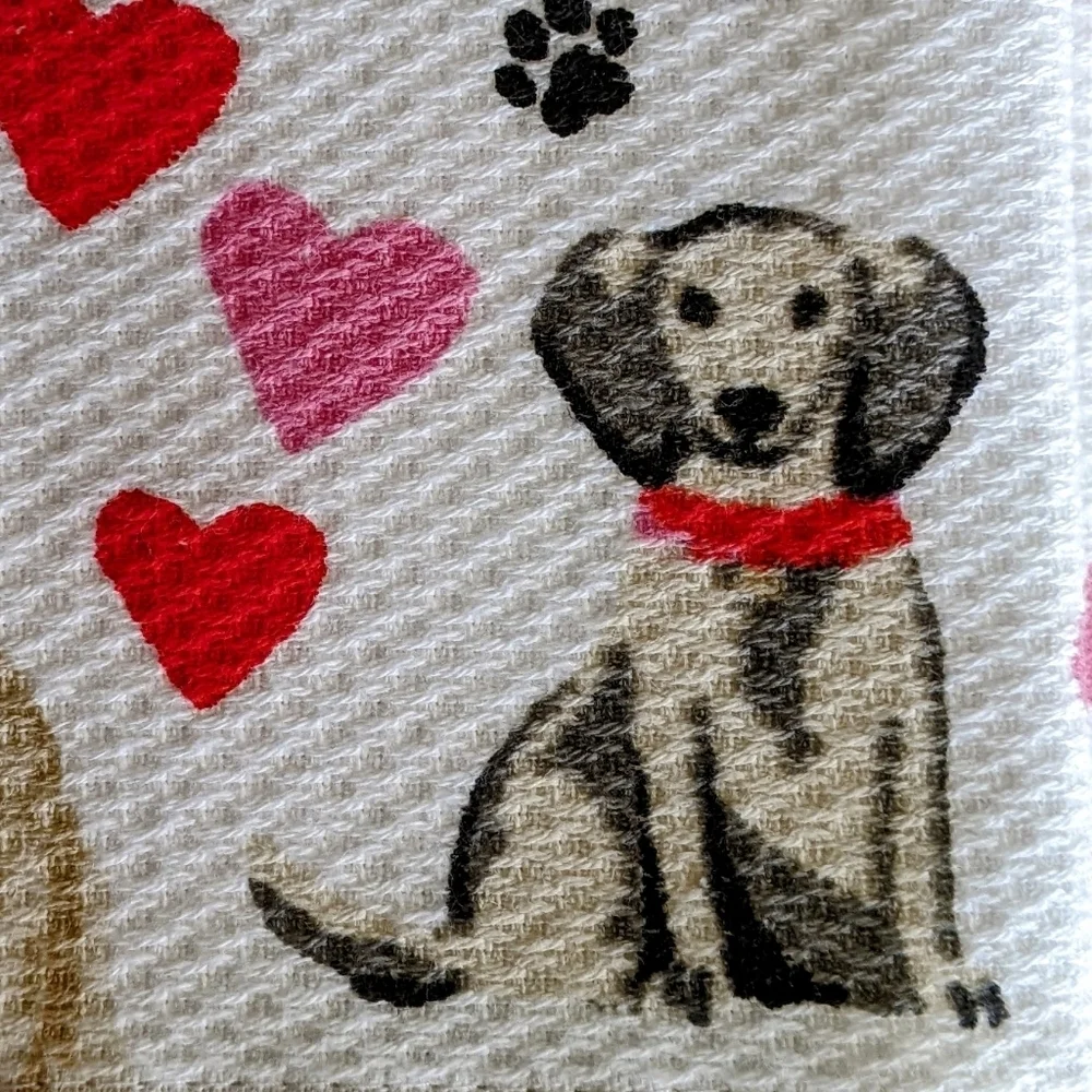 Boston Terrier Frenchie Various Dogs Hearts Set of 2 Kitchen Towel Set Multi NWT